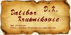 Dalibor Krupniković vizit kartica